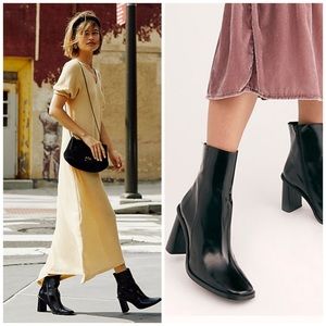 FREE PEOPLE PARIS NIGHTS Heel Ankle Boot Leather